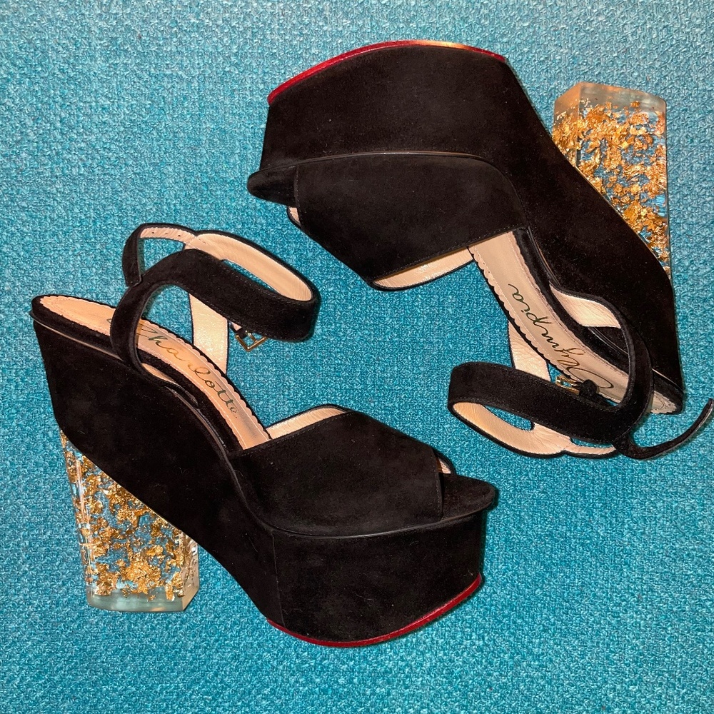 Charlotte Olympia Brand New Suede Sandals 37.5!
